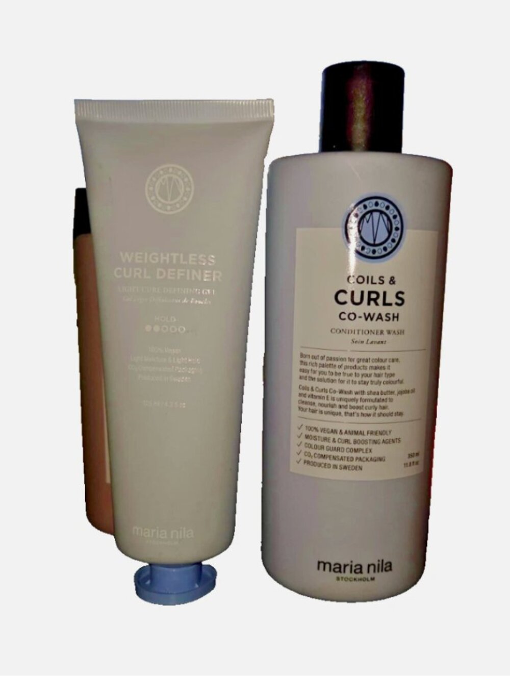Maria Nila Coils & Curls Co-Wash 350 ml & Weightless Curl Definer 125 ml Set New